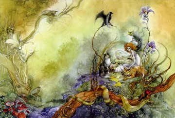 Fantasía Painting - reina de los gatos fantasía